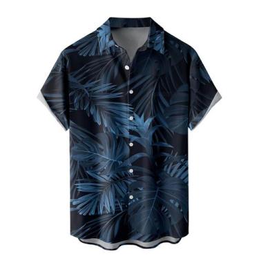 Imagem de Camisas havaianas WRITKC para homens, soltas, manga curta, praia