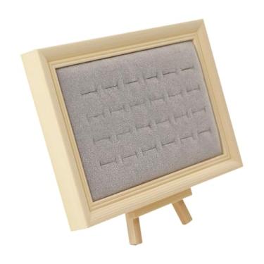 Imagem de UxicRuya Expositor de Anéis, Expositor de Armazenamento, Compartimento de Veludo com Suporte, Bandeja de Mesa para Joias, Inserções para Loja, Varejo, 24 Slots