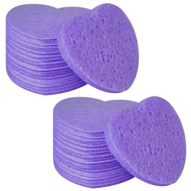 Imagem de Esponjas faciais Spunspon 100 unidades de celulose em forma de coração