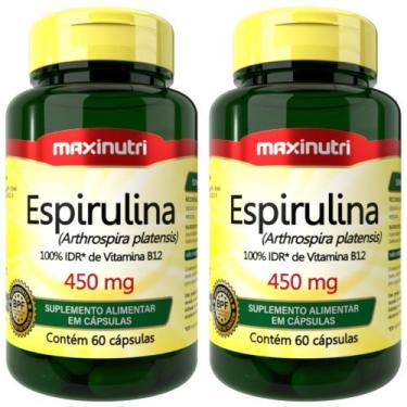 Imagem de KIT 2X Espirulina 450mg 60 cápsulas - Maxinutri