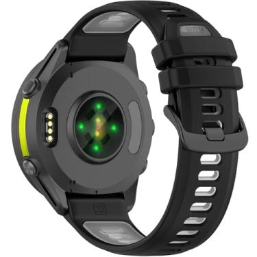 Imagem de Miimall Pulseira esportiva para Garmin Forerunner 970/570 47 mm/255/265, impermeável, pulseira de silicone ajustável sem lacunas de 22 mm para Venu 2/3, Vivoactive 4 para homens e mulheres, preto e