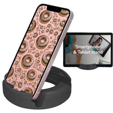 Imagem de GoDonut Suporte de telefone original – Suporte para celular + organizador de mesa para tablet – compatível com tablet, iPhone 17 16 15 14 Pro Max, Android e a maioria dos smartphones - preto