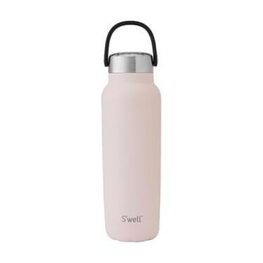 Imagem de S'well Explorer de aço inoxidável reciclado com tampa e alça isoladas, 1,13 g, sal do Himalaia, recipientes isolados a vácuo em camadas triplas mantêm as bebidas frias por 54 horas e quentes por 12