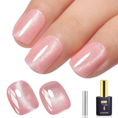 Imagem de YTD Likomey Esmalte de gel Cat Eye, cristal 15 ml, rosa, brilho magnético, holográfico, glitter, geleia translúcida, brilhante, salão de beleza, verniz UV para unhas com bastão magnético, sem HEMA
