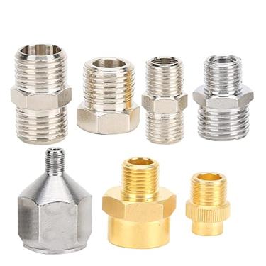Imagem de Kit de Adaptador de Aerógrafo 7pcs, Padrão Original, Conectores de Latão de, Aplicação Ampla, Rosca Lisa, Suprimentos de Compressor de Ar Profissional, para Mangueira de Aerógrafo