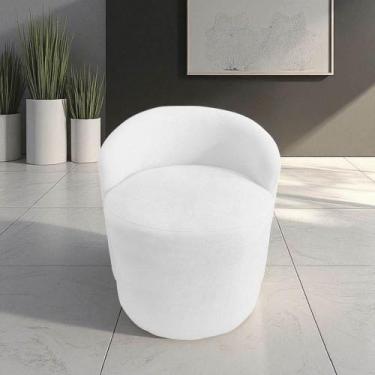 Imagem de Poltrona Decorativa Yara Orgânica Couro Branco - Mansão Decor