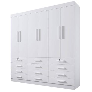 Imagem de Guarda Roupa Mônaco Plus Branco 6 Portas 12 Gavetas D?doro