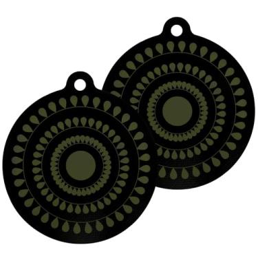 Imagem de XYDHQS Tapete de fogão de indução, 2 peças/4 peças, tapete de fogão de indução de silicone termocrômico, resistente à temperatura, tapete redondo de indução para cozinhas de fogão de indução (2 peças