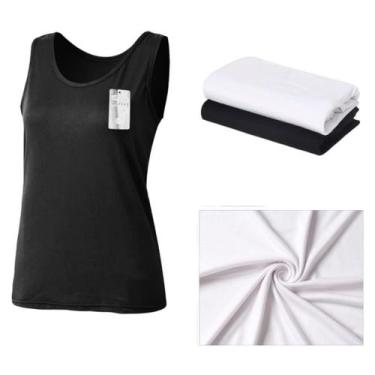 Imagem de Pacote de 3 camisetas femininas sem manga, bambu, cores variadas - Lig