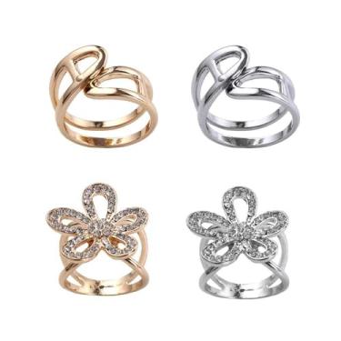 Imagem de Kopida 4 anéis femininos para cachecol, anéis, presilhas, cachecóis em forma de X, fivela para festa de casamento, joias de presente para mulheres e meninas