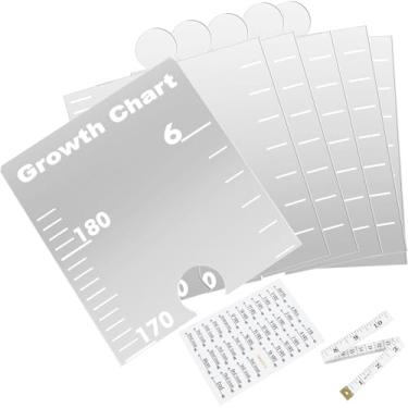 Imagem de Adesivos de espelho de gráfico de crescimento, régua de altura do espelho, espelho de gráfico de crescimento adesivo, espelho de gráfico de crescimento de quebra-cabeça fácil de instalar para berçário