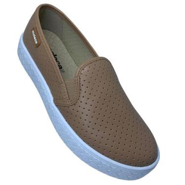 Imagem de Tênis Slip on Moleca Nude Conforto Microfuros - 42650, 37