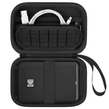 Imagem de Supmay Estojo rígido para impressora fotográfica KODAK Step Instant Smartphone – Impressora móvel portátil sem fio, bolso de malha com zíper para cabo USB, papel fotográfico, preto