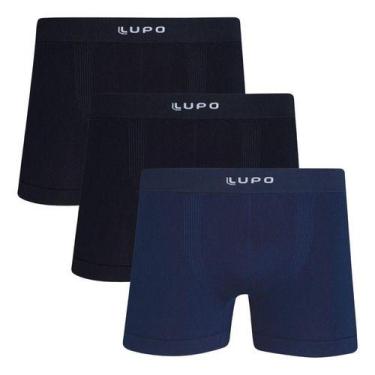 Imagem de Kit 3 Cuecas Boxer Lupo Micromodal Sem Costura Original 661, 2 preto, 
