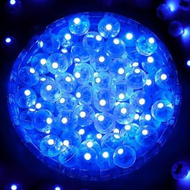 Imagem de Luzes de balão LED ZGWJ Flash Mini 100 unidades azuis para festa