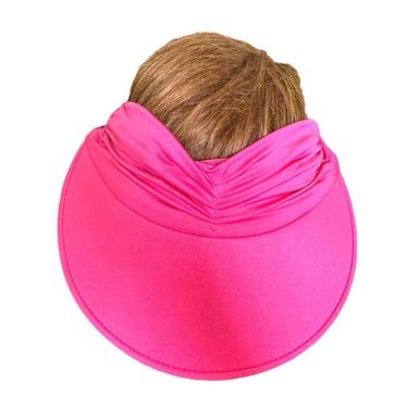 Imagem de Chapeu Viseira Turbante Rosa Proteção Sol Praia Piscina