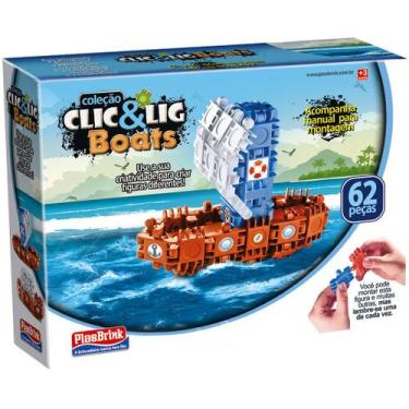 Imagem de Brinquedo Barco Barquinho Interativo Montar Crianças Clic & Lig Boats 