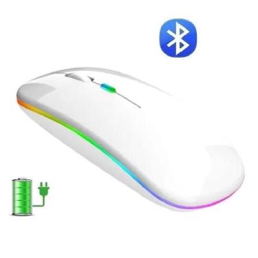 Imagem de Mouse Sem Fio Bluetooth Wireless Recarregável E-1300 Pro Branco