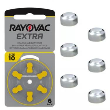 Imagem de 6 Baterias Pilhas P/ Aparelho Auditivo Rayovac Tamanho 10