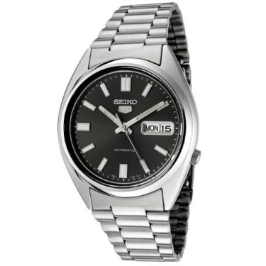 Imagem de Seiko 5 Relógio masculino de aço inoxidável, PRETO - SNXS79, Casual