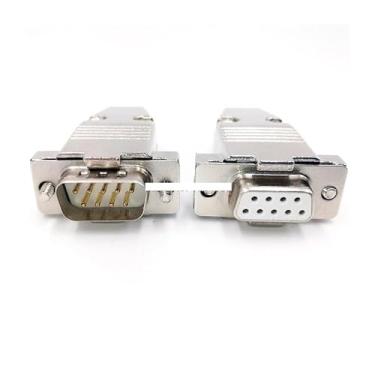 Imagem de DB9 Adaptador de conector de metal RS232 Serial D Contator de latão banhado a ouro 9 pinos Furo 2 fileiras soquete fêmea macho (fêmea)