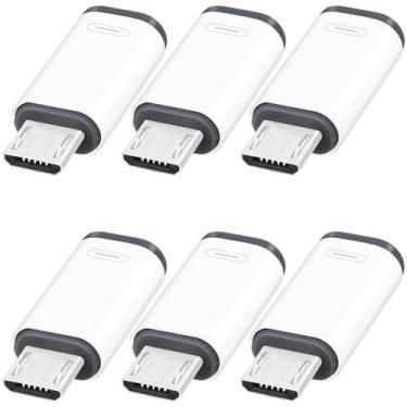 Imagem de BENACES Pacote com 6 adaptadores micro USB para USB-C, conector conversor fêmea tipo C para micro USB macho, suporta carregamento e sincronização de dados, compatível com Samsung Galaxy S7/S7 Edge