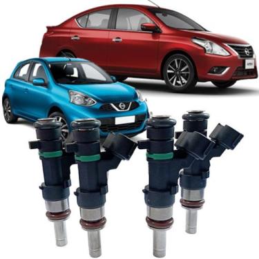 Imagem de Kit 4 Bico Injetor March e Versa 1.6 16v Flex de 2011 À 2017 - HD