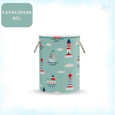 Imagem de Cesto De Roupa Suja ou Brinquedos Organizador Tecido com Alça Dobrável