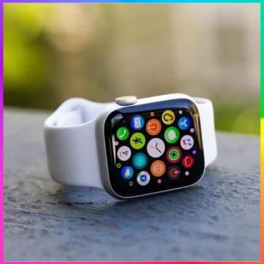 Imagem de Relogio Smartwatch Branco Inteligente Para Serie 10 iPhone 8 X 12 13 1