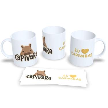 Imagem de Caneca de Porcelana Capivara Fofa Presente Criativo e Divertido