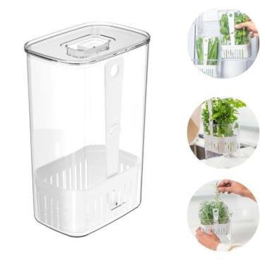 Imagem de Porta Tempero Fresco Hortaliças Geladeira Tampa+Regador 2,3L