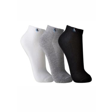 Imagem de Kit 3 Meias LUPO Sport - Preto/Cinza/Branco - 03225 | Pau a Pique