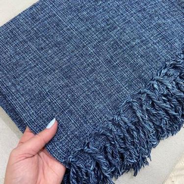 Imagem de Manta Para Sofá e Cama em Algodão 2,40x1,80 - Armarinho Silva, Azul Je