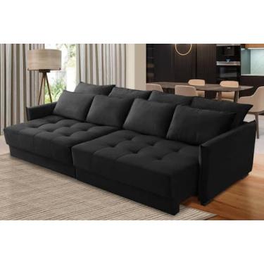 Imagem de Sofá Cama Retrátil e Reclinável 2,30m com Molas Cairo Veludo Mirra Dec