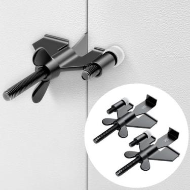 Imagem de Fechadura de porta portátil Rerishom Black, pacote com 2 unidades para