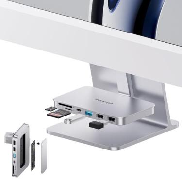 Imagem de Hub USB C PULWTOP para iMac de 24 polegadas e monitor de estúdio de 27