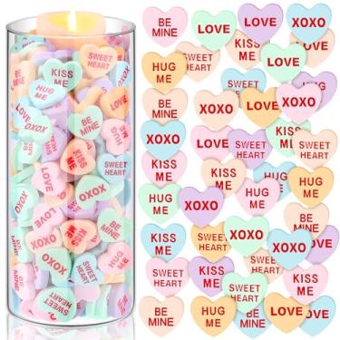 Imagem de Threehoney 240 peças para encher vasos de coração para conversa, dia dos namorados, enfeite de coração para velas flutuantes, centro de mesa para decoração de festa de casamento para dia dos