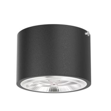 Imagem de Spot Cilíndrico Sobrepor Teto Plafon Redondo AR11 GU10 + LED MF203 (Preto (Branco Frio))