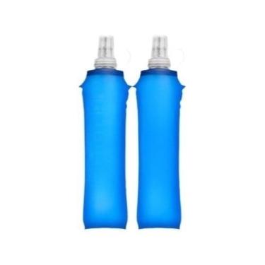 Imagem de Garrafa de água dobrável de silicone 250ml 500ml para esportes ao ar livre e corrida.(Frasco macio de 2 * 500ml)
