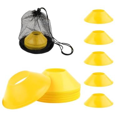 Imagem de 25 peças de cones de futebol para treinamento esportivo, mini cones de futebol com bolsa de malha, brocas flexíveis de prática de agilidade, cones de plástico, para basquete, corrida, esportes