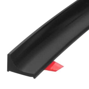 Imagem de Barreira de chuveiro dobrável, faixa de proteção contra respingos de água de silicone de 80 cm L 1 cm de altura barreira autoadesiva de tampa de água separação seca e úmida para banheiro, preta