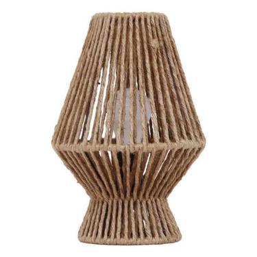 Imagem de Luminaria Mesa Fibra Bege E14 Turri Inspire 30 Cm Bege