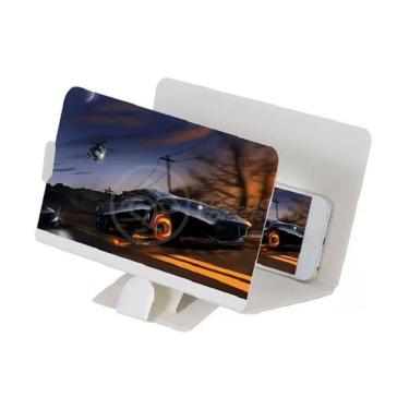 Imagem de Lupa Ampliadora Tela De Celular Portátil Dobrável Branca