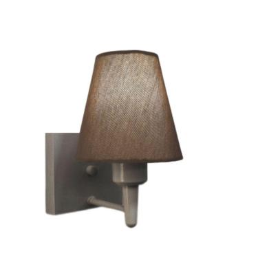 Imagem de Arandela Quadrada Md-2034 Cinza Cúpula Em Tecido Cone Caqui - Bivolt