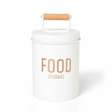 Imagem de Porta Condimentos De Metal Com Puxador De Madeira - Branco