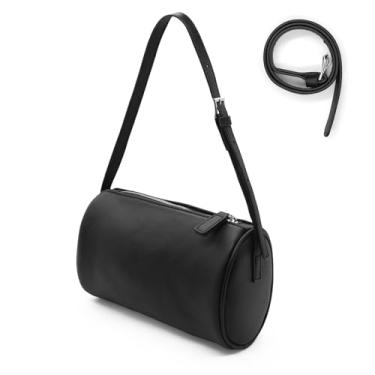 Imagem de Long Keeper Bolsa de couro sintético pequena bolsa transversal para mulheres bolsa de ombro moderna Y2K bolsa de mão Hobo clutch, Preto, Bolsa tiracolo extensora com alça de ombro