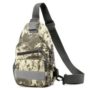 Imagem de Bolsa mensageiro masculina de lona Oxford impermeável com bolsa de camuflagem para lazer ao ar livre caminhadas na montanha, alça ajustável