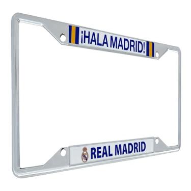 Imagem de Desert Cactus Real Madrid FC Acessórios de carro Los Blancos Madridistas Futebol Metal Moldura de placa de licença e suporte de etiqueta para a frente ou traseira do veículo (Quadro - Design B)