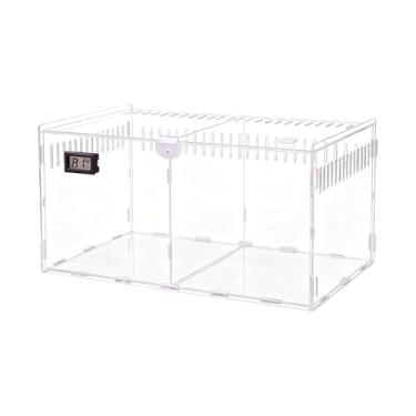 Imagem de ShengQuanHao Terrário Acrílico para Aranhas, Tanque para Aranhas, Ventilação, Caixa de Criação, Terrário para Répteis, Gaiola para Tarântulas E Besouros-eremitas, L Size Double Grid