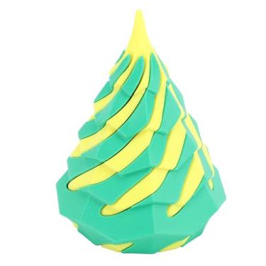 Imagem de Bewinner Mesmerizando o Brinquedo de Cone Espiral 3D Pirâmide de Pirâmide Passagem Requintada Material Requintado PLA Passa Através do Brinquedo para Alívio de Tédio Diversão Indoor (Amarelo e verde)